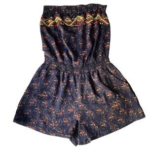 Xhilaration Women’s Sexy sleeveless Jumpsuit Romper size L, Blue & Orange